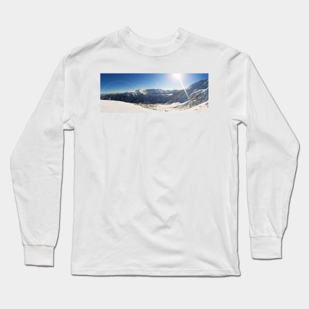 Pirin mountains panorama Long Sleeve T-Shirt by psychoshadow